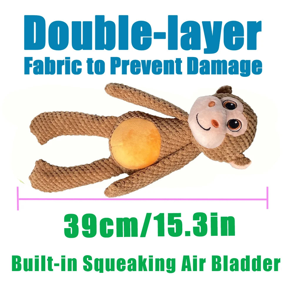 Monkey Squeaky Plush Toy