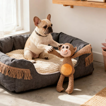 Monkey Squeaky Plush Toy