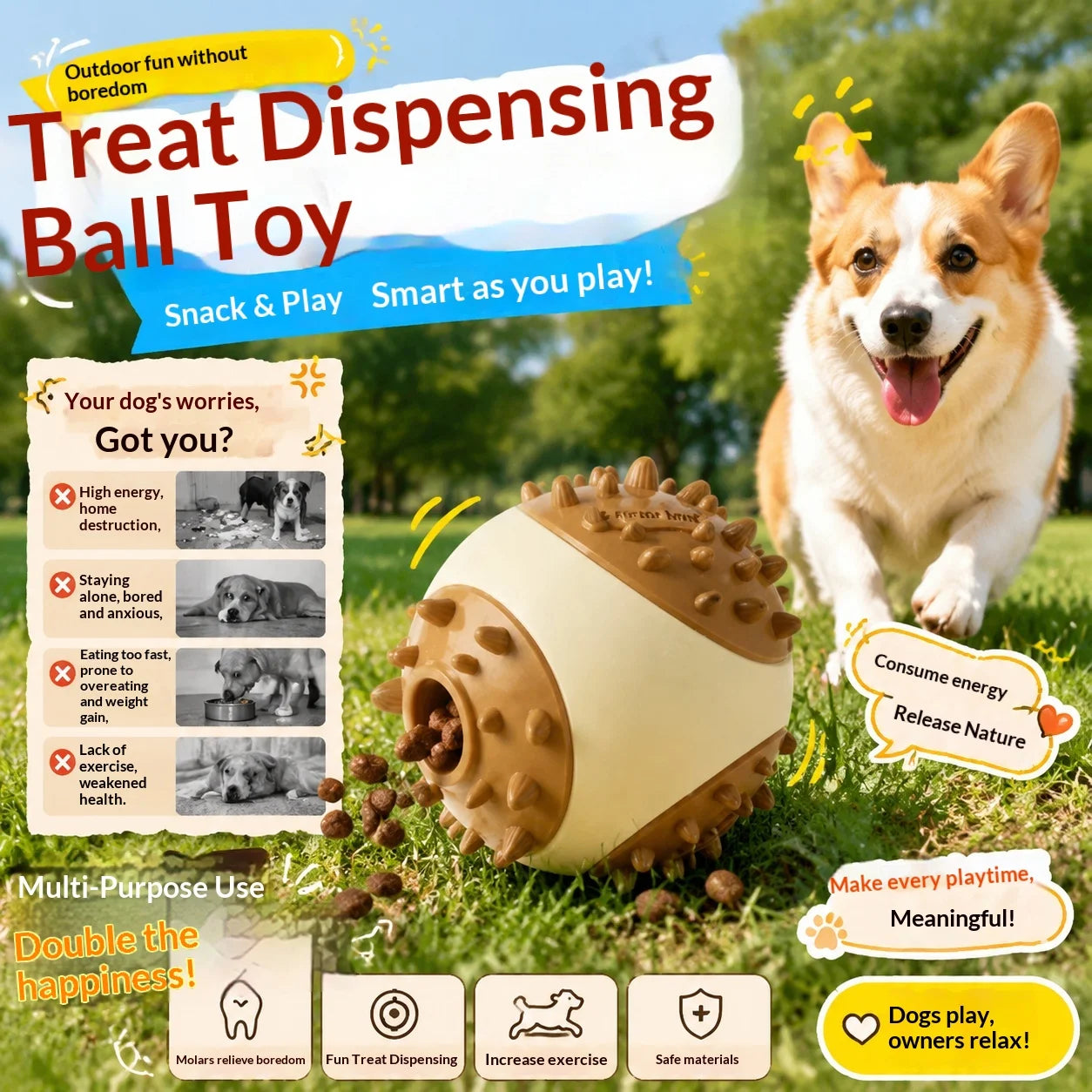 Dog Food Dispensing Ball