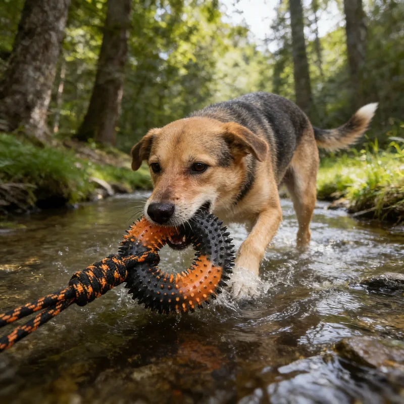 Spiked Ring Tug Dog Toy
